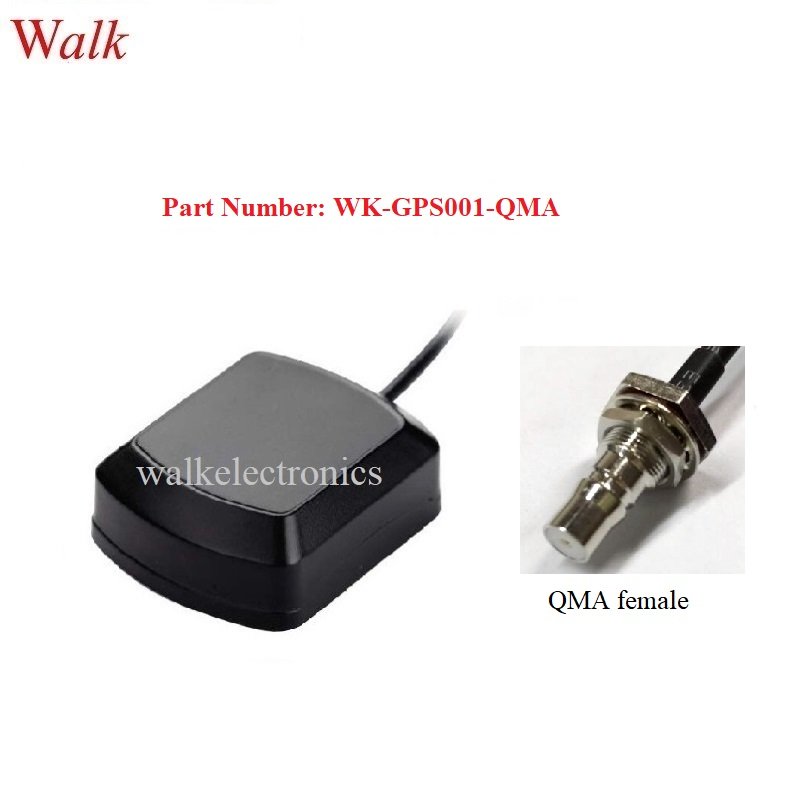 QMA gps active antenna magnetic or adhesive mount gps car antenna QMA female straight connector